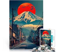Puzzle 2000 pezzi per adolescenti Città del Monte Fuji retrò Riduzione dello stress interessante Giocattoli per la decorazione della casa 70x100cm