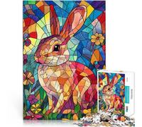 Puzzle 2000 pezzi per adolescenti Coniglio in vetro colorato Allena il tuo cervello e le tue mani Migliorare l'amore tra le coppie 70x100cm