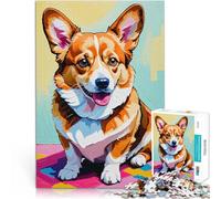 Puzzle 2000 pezzi per adolescenti Dipinto di Corgi sorridente giocattoli educativi per l'apprendimento Adatto per la decorazione del desktop 70x100cm