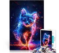 Puzzle 2000 pezzi per adolescenti Elegante ruggito di gatto al neon Attività per famiglie è ideale come regalo per tutta la famiglia 70x100cm