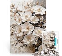 Puzzle 2000 pezzi per adolescenti Fiori bianchi 3D Art Giocattolo educativo intellettuale decomprimente Giocattoli per la decorazione della casa 70x100cm