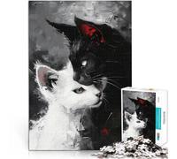 Puzzle 2000 pezzi per adolescenti Gatti bianchi e neri Difficile da completare ma divertente e umoristico Regali di Babbo Natale segreto 70x100cm