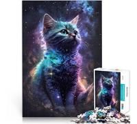 Puzzle 2000 pezzi per adolescenti Gattino dello spazio cosmico Gioco impegnativo e gioco in famiglia Lista dei desideri con Babbo Natale 70x100cm
