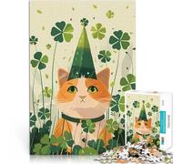 Puzzle 2000 pezzi per adolescenti Gatto arancione per il giorno di San Patrizio Analisi e logica è ideale come regalo per tutta la famiglia 70x100cm