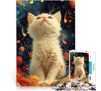 Puzzle 2000 pezzi per adolescenti Gatto bianco nell'arte astratta Giochi educativi Attività divertenti a casa, regali di compleanno, regali di viaggio, 70x100cm