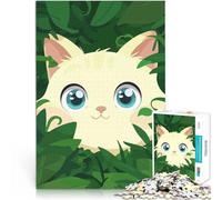 Puzzle 2000 pezzi per adolescenti Gatto carino tra i cespugli verdi Giochi di relax Decorazione murale Regali unici per compleanno e Natale 70x100cm
