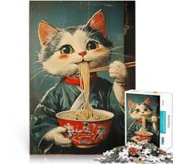 Puzzle 2000 pezzi per adolescenti Gatto che mangia spaghetti Giocattoli Giochi Educativi Antistress con poster abbinato e foglio di quiz 70x100cm