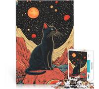 Puzzle 2000 pezzi per adolescenti Gatto che osserva le stelle Sfida di gioco educativo giocattolo Regalo di compleanno, regali, arte murale 70x100cm