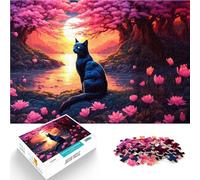 Puzzle 2000 pezzi per adolescenti Gatto romantico per il giocattolo di sfida del gioco educativo con poster abbinato e foglio di quiz 70x100cm