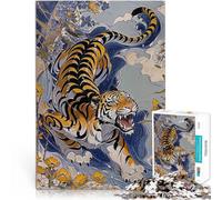 Puzzle 2000 pezzi per adolescenti Guardiano dei fiori selvatici della tigre apprendimento educativo con poster abbinato e foglio di quiz 70x100cm