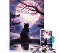 Puzzle 2000 pezzi per adolescenti Il gatto della notte di luna in Giappone Gioco di famiglia per e perché è ideale come regalo per tutta la famiglia 70x100cm