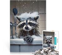 Puzzle 2000 pezzi per adolescenti il procione fa la doccia Giocattoli per l'intrattenimento in famiglia Migliorare l'amore tra le coppie 70x100cm