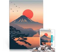 Puzzle 2000 pezzi per adolescenti Illustrazione del tramonto sul Monte Fuji Gioco a quiz Attività divertenti a casa, regali di compleanno, regali di viaggio, 70x100cm