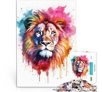 Puzzle 2000 pezzi per adolescenti Leone acquerello Difficile da completare ma divertente e umoristico perché è ideale come regalo per tutta la famiglia 70x100cm