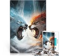 Puzzle 2000 pezzi per adolescenti Lupi di ghiaccio e di fuoco Giocattoli Giochi Educativi Antistress Adatto per la decorazione del desktop 70x100cm