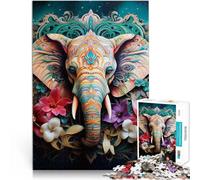 Puzzle 2000 pezzi per adolescenti Mandala Elefante Giocattoli educativi per l'apprendimento Giochi per famiglie Adatto alle coppie 70x100cm