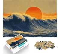 Puzzle 2000 pezzi per adolescenti Onda al tramonto sull'oceano Gioco intellettuale giocattolo con poster abbinato e foglio di quiz 70x100cm