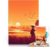 Puzzle 2000 pezzi per adolescenti Paesaggio giapponese al tramonto Sfida difficile con pezzi completamente interconnessi di forma casuale 70x100cm
