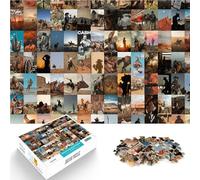 Puzzle 2000 pezzi per adolescenti Poster patchwork di denim Gioco intellettuale giocattolo Gioco educativo per compleanno e Natale 70x100cm