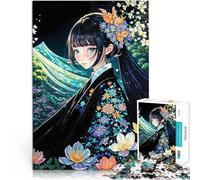 Puzzle 2000 pezzi per adolescenti Ragazza anime in kimono Giochi educativi Decorazione della casa con poster abbinato e foglio di quiz 70x100cm