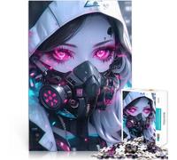 Puzzle 2000 pezzi per adolescenti Ragazza futuristica di Neon Tokyo Analisi e logica con pezzi completamente interconnessi di forma casuale 70x100cm