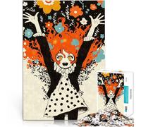 Puzzle 2000 pezzi per adolescenti Ragazza kawaii con fiori nei capelli sfida educativa Decorazione murale Regali unici per compleanno e Natale 70x100cm