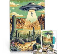 Puzzle 2000 pezzi per adolescenti Rapimento UFO nel deserto Per il divertimento in famiglia Regalo di compleanno, regali, arte murale 70x100cm