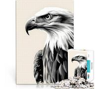 Puzzle 2000 pezzi per adolescenti Ritratto d'epoca di un'aquila calva in bianco e nero Assemblaggio del modello Regali di Babbo Natale segreto 70x100cm