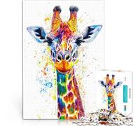 Puzzle 2000 pezzi per adolescenti Ritratto di giraffa colorata Giocattolo educativo antistress Decorazioni e regali unici per la casa 70x100cm