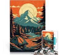 Puzzle 2000 pezzi per adolescenti Scena di campeggio in montagna Gara di velocità delle mani è ideale come regalo per tutta la famiglia 70x100cm