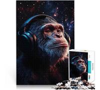 Puzzle 2000 pezzi per adolescenti Scimpanzé che ascolta musica Giocattoli per l'intrattenimento in famiglia Ottimi regali e giocattoli 70x100cm