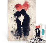 Puzzle 2000 pezzi per adolescenti Silhouette Coppia Amore Allena il tuo cervello e le tue mani Adatto per la decorazione del desktop 70x100cm