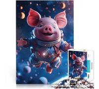 Puzzle 2000 pezzi per adolescenti Simpatico maialino astronauta Giocattoli Giochi Educativi Antistress Lista dei desideri con Babbo Natale 70x100cm