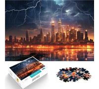 Puzzle 2000 pezzi per adolescenti Skyline della città dei fulmini Gioco rompicapo Ogni pezzo è unico - Gioco divertente e stimolante per tutta la famiglia 70x100cm