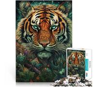 Puzzle 2000 pezzi per adolescenti Tigre floreale per il giocattolo di sfida del gioco educativo Giocattoli per la decorazione della casa 70x100cm
