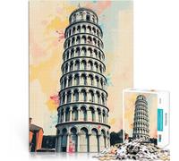 Puzzle 2000 pezzi per adolescenti Torre pendente di Pisa Acquerello Difficile Duro Attività divertenti a casa, regali di compleanno, regali di viaggio, 70x100cm