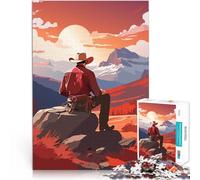 Puzzle 2000 pezzi per adolescenti Tramonto da cowboy Antistress Vacanza in patria Uccidere il tempo Migliorare l'amore tra le coppie 70x100cm