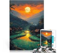 Puzzle 2000 pezzi per adolescenti Tramonto sulle terrazze di riso Difficile e sfidante Decorazione murale Regali unici per compleanno e Natale 70x100cm