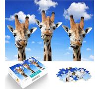 Puzzle 2000 pezzi per adolescenti Tre giraffe Giocattolo educativo intellettuale decomprimente Collezione di artisti, Belle arti 70x100cm