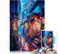 Puzzle 2000 pezzi per adolescenti Vicolo notturno al neon Allena il tuo cervello e le tue mani Gioco educativo per compleanno e Natale 70x100cm
