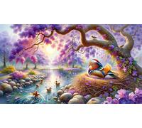 Puzzle 2000 Pezzi per Adulti 100 x 70 cm,Anatre di fiume Uccelli Rompicapo Classico,Impossibile Difficile Sfidanti Puzzles Gioco di Famiglia e Decorazione Murale