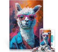 puzzle 2000 pezzi per adulti Arte dell'alpaca e del lama Gioco impegnativo e gioco in famiglia con poster abbinato e foglio di quiz 70x100cm