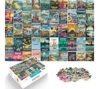 puzzle 2000 pezzi per adulti arte dell'unione di poster di viaggio Giochi divertenti Ogni pezzo è unico - Gioco divertente e stimolante per tutta la famiglia 70x100cm
