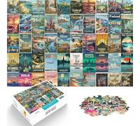 puzzle 2000 pezzi per adulti arte dell'unione di poster di viaggio Giochi divertenti Ogni pezzo è unico - Gioco divertente e stimolante per tutta la famiglia 70x100cm