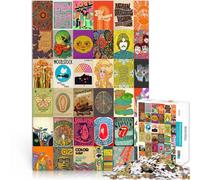 puzzle 2000 pezzi per adulti arte patchwork hippie per il giocattolo di sfida del gioco educativo Lista dei desideri con Babbo Natale 70x100cm