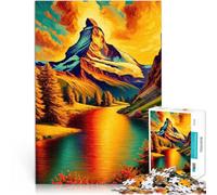 puzzle 2000 pezzi per adulti Bagliore del Cervino dorato Vacanza a casa: uccidere il tempo con poster abbinato e foglio di quiz 70x100cm