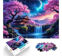 puzzle 2000 pezzi per adulti Cascata del giardino giapponese Gioco di famiglia antistress sfida difficile per la decorazione della casa 70x100cm