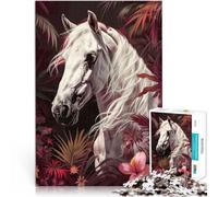 puzzle 2000 pezzi per adulti Cavallo arabo bianco Antistress Vacanza in patria Uccidere il tempo Lista dei desideri con Babbo Natale 70x100cm