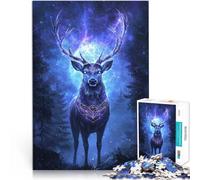 puzzle 2000 pezzi per adulti Cervo mistico sotto il cielo stellato Taglio di precisione Decorazione murale Regali unici per compleanno e Natale 70x100cm