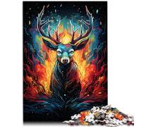 Puzzle 2000 pezzi per Adulti Cervo nella tempesta Giocattoli Anti-Stress 27,56 "x 39,37" Decorazione per la casa per adolescenti da 14 anni e oltre